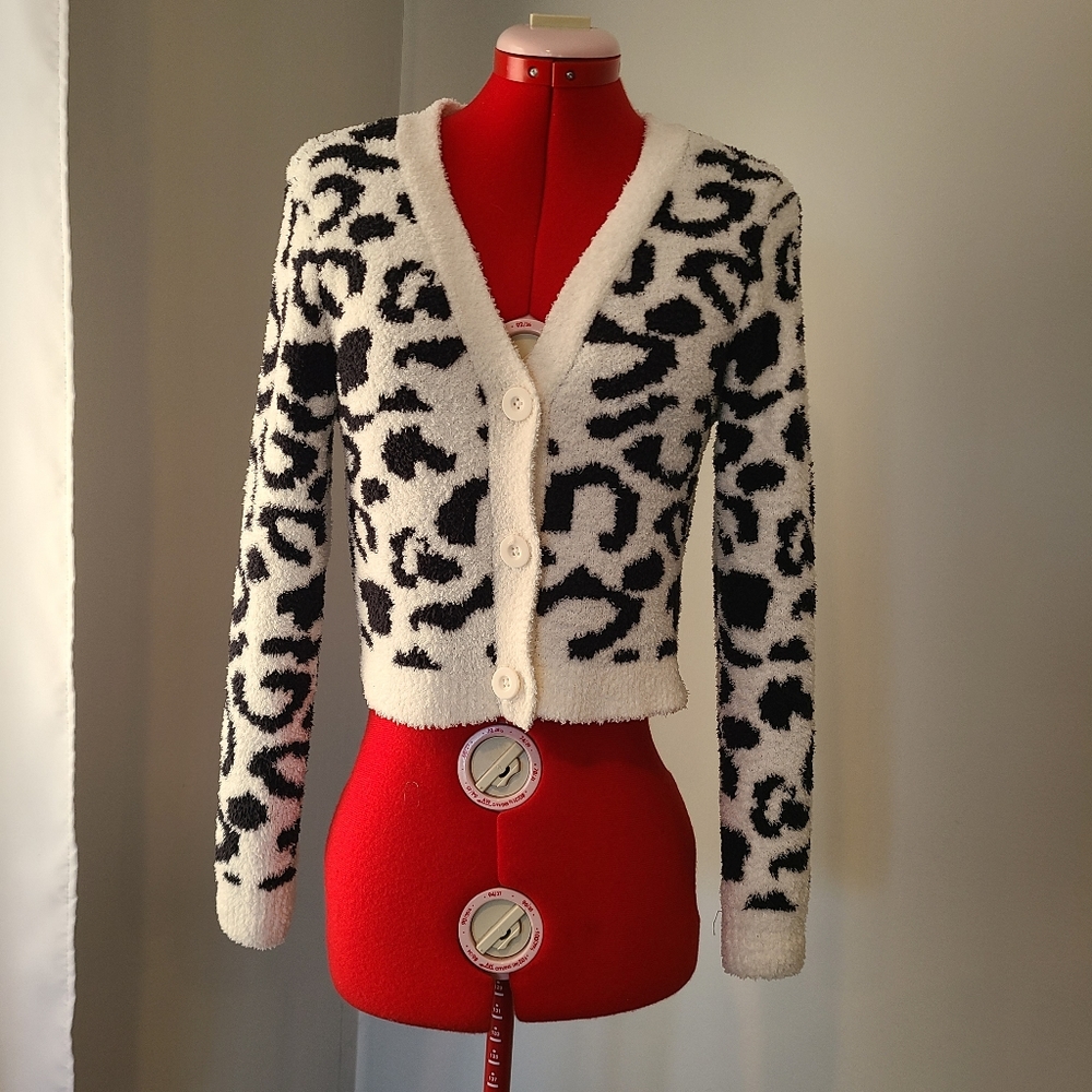 Women's white animal print sweater